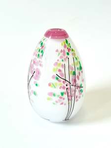 Statement Cherry Blossom Handblown Glass Teardrop Vase - Small (22676)