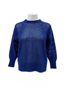 Cobalt Blue 'Lax' Jumper - Cotton/Merino blend
