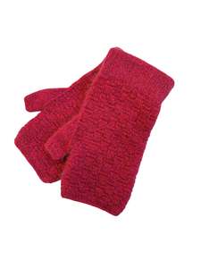 Dash Possum Merino Fingerless Mitten - Raspberry