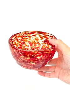 Grinter Glass: Handblown Glass Lolly Bowl - Reds