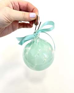 Handblown Glass Bauble - Aqua