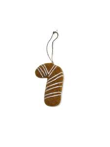 Store17: Felt Gingerbread Candy Cane Decoration