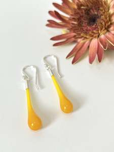 Wearing Glass: Glass Teardrop Earrings - Kowhai