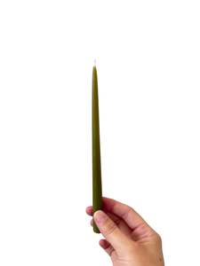 Homewares: Mini Beeswax Taper Candle - Green (F)