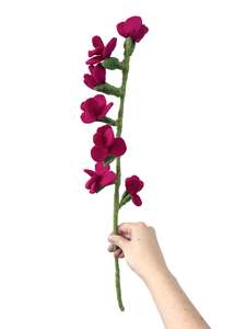 Flower Stem - NZ Felted Wool - Magenta