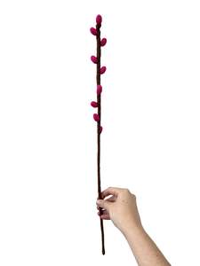 Pink: Bud Stem - NZ Felted Wool - Hot Pink