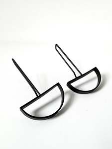 Black Crescent Shape Earrings