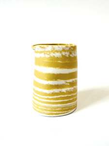 Ceramics: Ceramic Nerikomi Pourer - Small - Mustard Stripe