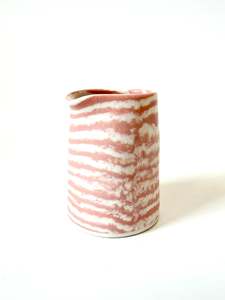 Ceramic Nerikomi Pourer - Small - Pink Stripe