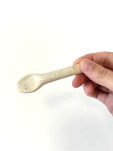 White Handmade Ceramic Mini Spoon