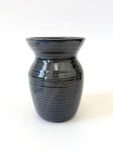Handmade Ceramic Flower Vase - Dark Denim (C)