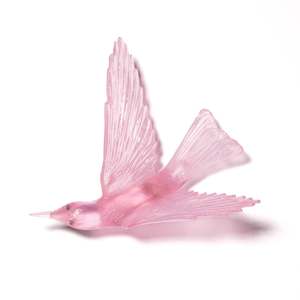 Bellbird / Korimako #2 (Wings Back) - Pink - By Luke Jacomb Studio