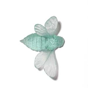 Glassware: Bee (Wings Out) - Pale Jade - Glass artwork by Luke Jacomb