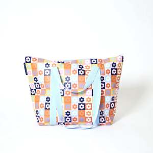 Medium Zip Tote Bag - Square Garden