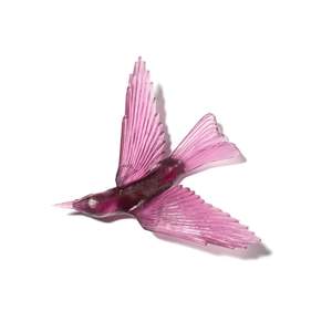 Bellbird / Korimako #2 (Wings Back) - Gold Amethyst - By Luke Jacomb Studio