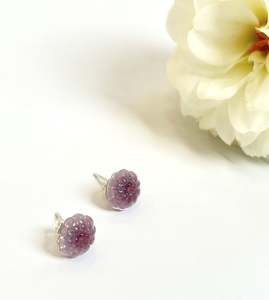 Glass Kina Studs - Purple
