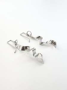 Silver Ribbon Earrings - inc exclusive
