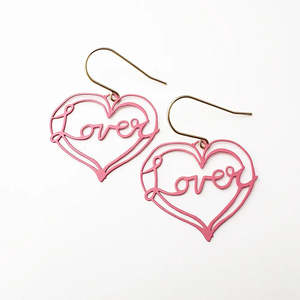 Jewellery: Midi lover Heart Earrings in Pink