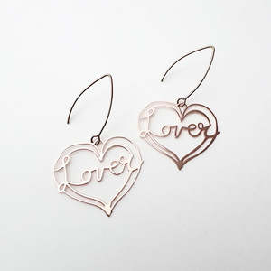 Midi lover Heart Earrings in Rose Gold