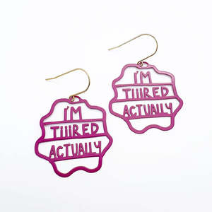 Midi 'I'm Tiiired Actually' Earrings in Plum