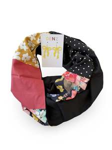 Infinity Scarf - Tropical Botanicals / Black