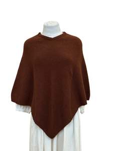 Scarves: Possum Merino Poncho - Russet