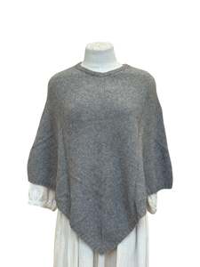 Scarves: Possum Merino Poncho - Silver