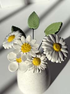 Assorted White Ceramic Flowers