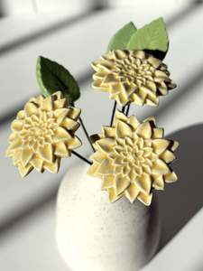 Ceramics: Assorted Yellow Ceramic Flowers