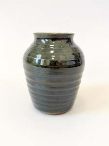 Ceramics: Handmade Ceramic Flower Vase - Pounamu Gloss (C)