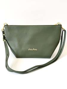 Bags: Mini Tuck Leather Handbag - Meadow Green Leather