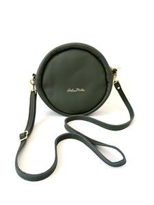 Round Disc Bag Handbag - Meadow Green Leather