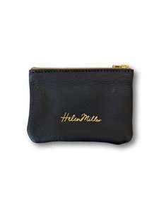 Leather Coin Purse - 12cm - Navy