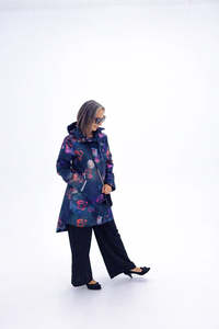 Floral Romance Long-Line Raincoat