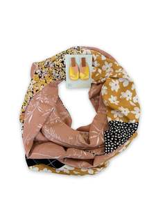 Infinity Scarf - Peachy Florals / Dusty Rose Botanicals