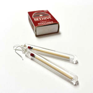 Glass Matchstick Hook Earrings