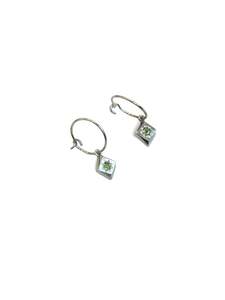 Daisy Cluster Hoop Earrings with Peridot by Holly Howe HH050
