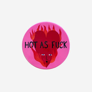 Ceramics: Ceramic Coaster - Hot As Fuck - Flame - by Studio Soph