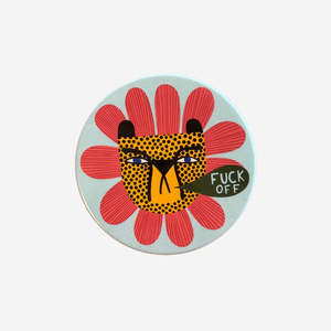 Ceramics: Ceramic Coaster - Cheetah Face - Fuck Off - by Studio Soph