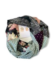 Products: Infinity Scarf - Soft Pinks & Green Botanicals / Sage Polka Dot