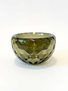 Textured Handblown Glass Mini "Fulvio" Bowl - Eel Green