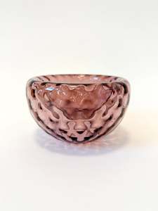 Textured Handblown Glass Mini "Fulvio" Bowl - Aubergine