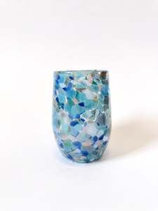 Handblown Glass Tumbler - Sea Sparkle