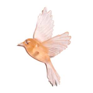 Glassware: Fernbird / Mātātā - Peach - Glass artwork by Luke Jacomb