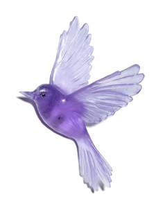 Glassware: Fernbird / Mātātā - Hyacinth - Glass artwork by Luke Jacomb
