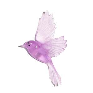 Glassware: Fernbird / Mātātā - Fuchsia - Glass artwork by Luke Jacomb