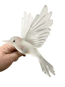 Glassware: Fernbird / Mātātā - Clear - Glass artwork by Luke Jacomb