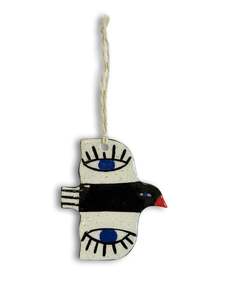 Black , White & Eyes Ceramic Bird Decoration by Studio Soph