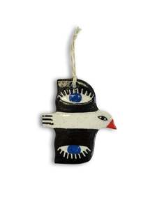 Ceramics: White, Black & Eyes Ceramic Bird Decoration by Studio Soph
