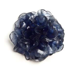 Camelia - Steel Blue - Glass wall artwork by Luke Jacomb